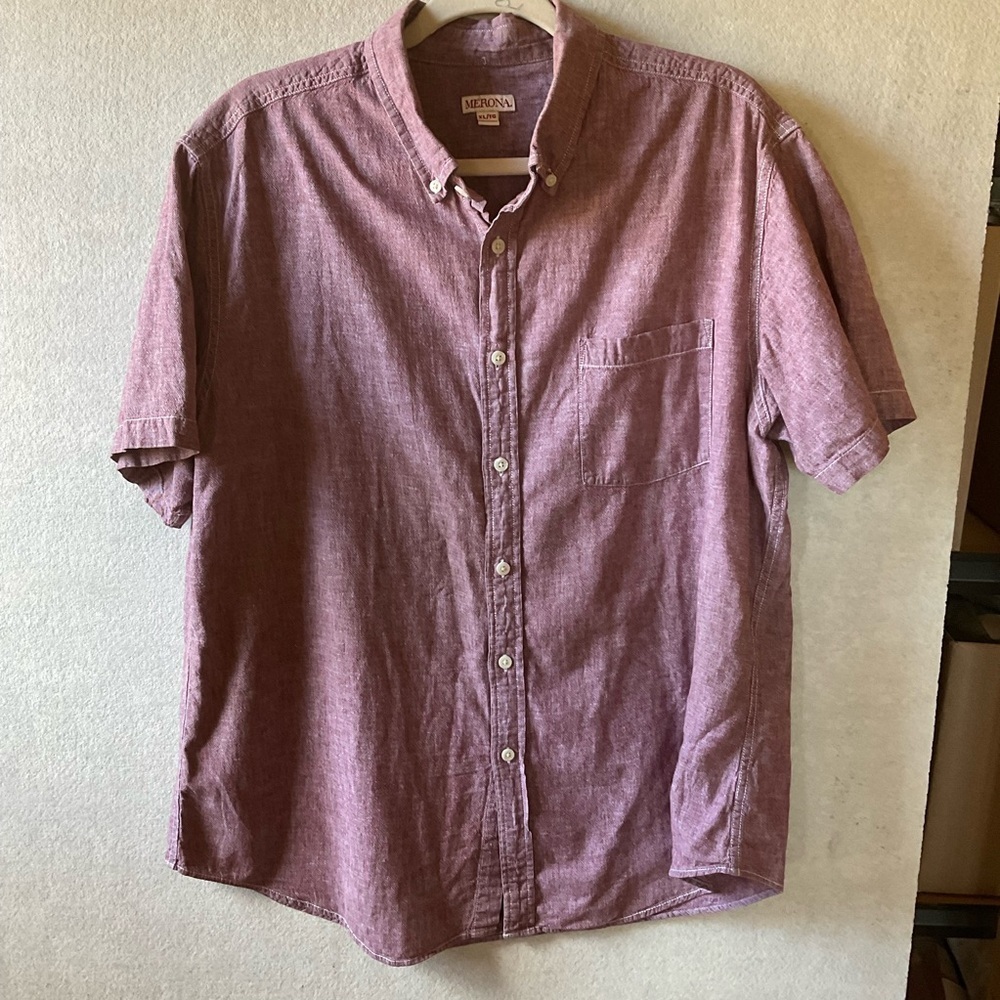 Men's Merona Button-Up Shirt. Purple. Size XL
